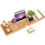 Songmics BCB88Y Ραφιέρα Μπάνιου Bamboo με 1 Ράφι 109x4.5x23cm