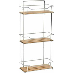 195 9163195 Επιτοίχια Ραφιέρα Μπάνιου Bamboo με 3 Ράφια 27x12x57cm