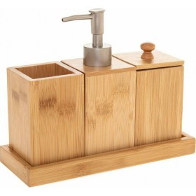 Bamboo 160913 Σετ Μπάνιου Ξύλινο Καφέ 3τμχ