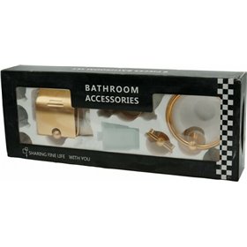 TY-60306 Σετ Μπάνιου Μεταλλικό Χρυσό 6τμχ