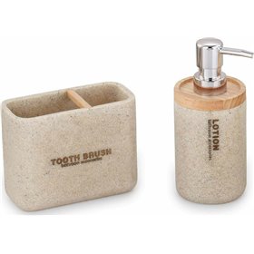 Sidi Home E-3736 Σετ Μπάνιου Πλαστικό Μπεζ 2τμχ