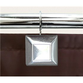 San Lorentzo Square 648CHR19 Κρίκοι Κουρτίνας Μπάνιου 12τμχ Chrome