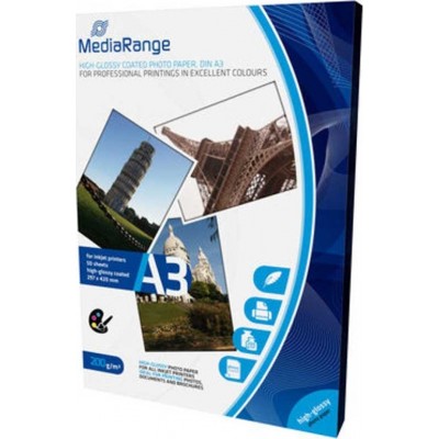 MediaRange Φωτογραφικό Χαρτί High Glossy A3 200gr/m² για Εκυπωτές Inkjet 50 ΦύλλαΚωδικός: MRINK109 
