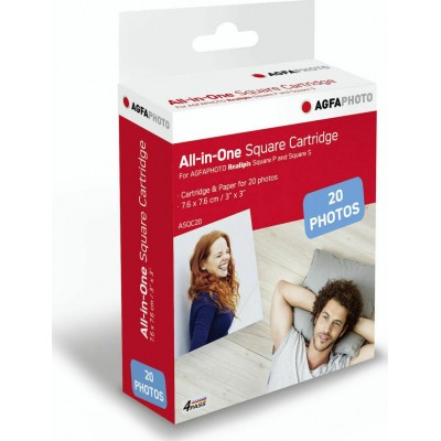 AgfaPhoto Cartridge &amp Paper Φωτογραφικό Χαρτί 7.6x7.6 για Εκυπωτές Inkjet 20 ΦύλλαΚωδικός: ASQC20 