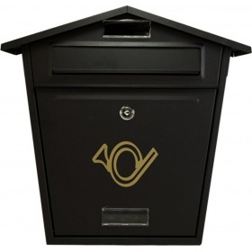 F.F. Group Γραμματοκιβώτιο Εξωτερικού Χώρου Μεταλλικό σε Μαύρο Χρώμα 37x13.5x36cm