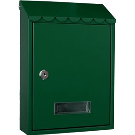 F.F. Group Γραμματοκιβώτιο Εξωτερικού Χώρου Μεταλλικό σε Πράσινο Χρώμα 30.5x7x21.5cm