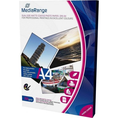 MediaRange Φωτογραφικό Χαρτί Dual Side Matte A4 (21x30) 250gr/m² για Εκυπωτές Inkjet 50 ΦύλλαΚωδικός: MRINK112 