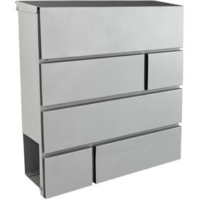 F.F. Group Γραμματοκιβώτιο Εξωτερικού Χώρου Μεταλλικό σε Ασημί Χρώμα 37x37x10.5cm