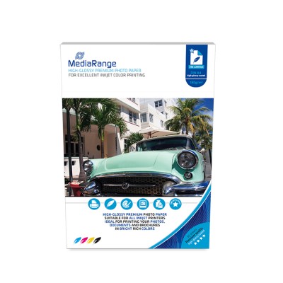 MediaRange Φωτογραφικό Χαρτί High Glossy Premium A4 (21x30) 180gr/m² για Εκυπωτές Inkjet 50 ΦύλλαΚωδικός: MRINK117 