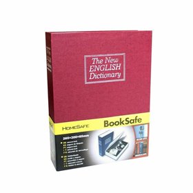 Χρηματοκιβώτιο βιβλίο, ασφαλές και καλαίσθητο για την βιβλιοθήκη ή το γραφείο,μπορντώ,Large size,26,5X19,7X6,5εκ)