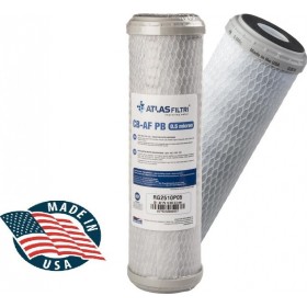Atlas Filtri Ανταλλακτικό Φίλτρο Νερού Άνω και Κάτω Πάγκου από Ενεργό Άνθρακα 10" CB-AF PB 10SX 0.5 μm