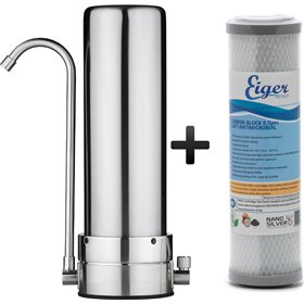 Eiger Συσκευή Φίλτρου Νερού Άνω Πάγκου Μονή με Βρυσάκι με Ανταλλακτικό Φίλτρο Eiger Carbon Block 0,5μm WF-SST1-MD