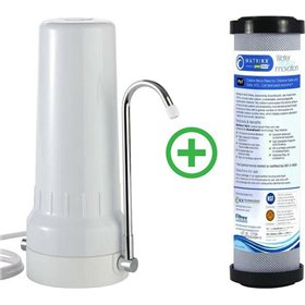 Atlas Filtri Depural Top Συσκευή Φίλτρου Νερού Άνω Πάγκου Μονή με Ανταλλακτικό Φίλτρο Matrikx PB1 0.5 μm