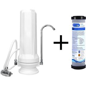 QWaterFilters Συσκευή Φίλτρου Νερού Άνω Πάγκου Μονή με Ανταλλακτικό Φίλτρο Matrikx PB1 0.5 μm TR.0001.2
