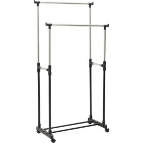 Click Τροχήλατη Κρεμάστρα Δαπέδου Μεταλλική Πτυσσόμενη σε Μαύρο Χρώμα 80x41x155cmΚωδικός: 6-50-373-0011 