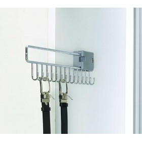 Starax Κρεμάστρα Ντουλάπας για Ζώνες Μεταλλική σε Ασημί Χρώμα S6053