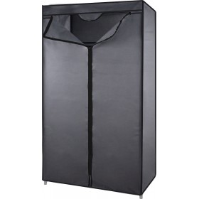 BPC1000 Υφασμάτινη Ντουλάπα με Φερμουάρ σε Γκρι Χρώμα 70x45x175cm 025450