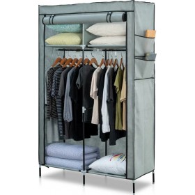 Υφασμάτινη Ντουλάπα με 4 Ράφια HG-8012GRE 108x45x170cm Υφασμάτινη Ντουλάπα με 4 Ράφια HG-8012GRE 108x45x170cm