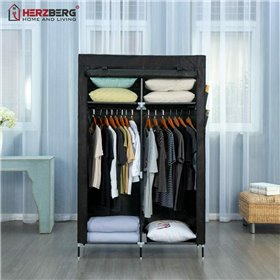 Υφασμάτινη Ντουλάπα με Φερμουάρ και Ράφια σε Μαύρο Χρώμα 108x45x170cm HG-8012-BLK Υφασμάτινη Ντουλάπα με Φερμουάρ και Ράφια σε Μαύρο Χρώμα 108x45x170cm HG-8012-BLK