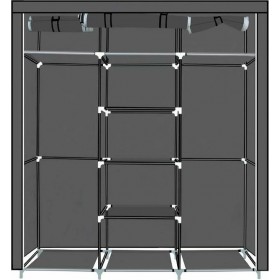 Υφασμάτινη Ντουλάπα με Μεταλλικό Σκελετό & 9 Ράφια HG-8011GRE Γκρι 150x45x175cm Υφασμάτινη Ντουλάπα με Μεταλλικό Σκελετό & 9 Ράφια HG-8011GRE Γκρι 150x45x175cm