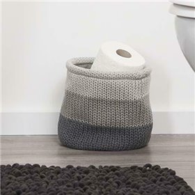 Sealskin Knitted Basket Καλάθι Αποθήκευσης Υφασμάτινο Γκρι 20x20cm