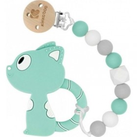 Kikka Boo Κλιπ Πιπίλας με Μασητικό Mint Cat Kikka Boo Κλιπ Πιπίλας με Μασητικό Mint Cat