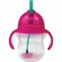 Munchkin Παιδικό Ποτηράκι με Λαβές και Καλαμάκι "Click Lock" από Πλαστικό Ροζ 207ml για 6m+