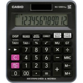 Casio Αριθμομηχανή Λογιστική MJ-120D Plus 12 Ψηφίων σε Μαύρο Χρώμα