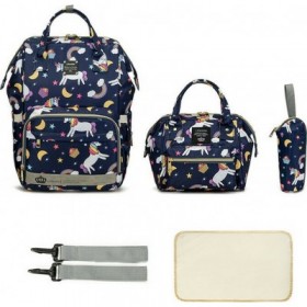 Lequeen Τσάντα-Αλλαξιέρα Πλάτης Navy Μπλε Μονόκερος B-285 Lequeen Τσάντα-Αλλαξιέρα Πλάτης Navy Μπλε