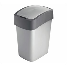 Curver Pacific Flip Πλαστικός Κάδος Απορριμμάτων Ανθρακί-Ασημί 50lt Curver Pacific Flip Πλαστικός Κάδος Απορριμμάτων Ανθρακί-Ασημί 50lt