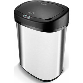 Turbotronic TT-SB48 Ανοξείδωτος Κάδος Απορριμμάτων Ασημί με Φωτοκύτταρο 48lt