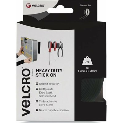 Velcro Ταινία Χριτς Χρατς Heavy Duty Stick Οn Black 50mm x 1m