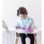 Bumkins Αδιάβροχη Ποδιά Πλαστική με Αυτοκόλλητο "Sleeved Bib" με Τσέπη &amp Μανίκια Rainbows για 6 m+