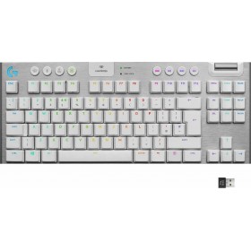 Logitech G915 TKL Ασύρματο Gaming Μηχανικό Πληκτρολόγιο Tenkeyless με GL Tactile διακόπτες και RGB φωτισμό (Αγγλικό US) Λευκό