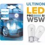 Philips Λάμπες Αυτοκινήτου &amp Μοτοσυκλέτας Ultinon Pro3000 T10 Led 6000K Ψυχρό Λευκό 12V 0.6W 2τμχ