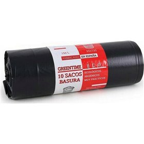 BigBuy Βιοδιασπώμενες Σακούλες Απορριμάτων σε Μαύρο Χρώμα 95x135cm 150lt 10τμχ