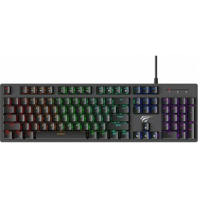 Havit KB858L Gaming Μηχανικό Πληκτρολόγιο με Custom Blue διακόπτες και RGB φωτισμό (Αγγλικό US)