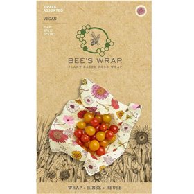 Bee's Wrap Σακούλες Τροφίμων Meadow Magic Κερομάντηλα (S,M,L) 3τμχ