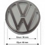 Race Axion Τάπες Κέντρου Ζάντας VW (Εξωτερ. 60mm) με Εσωτερική Διάμετρο 56mm Γκρι/Χρώμιο 4τμχ