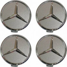 Americat Τάπες Κέντρου Ζάντας Mercedes Benz με Εσωτερική Διάμετρο 75mm Γκρι/Χρώμιο 4τμχ Americat Τάπες Κέντρου Ζάντας Mercedes Benz με Εσωτερική Διάμετρο 75mm Γκρι/Χρώμιο 4τμχ