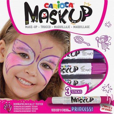Βαφές Προσώπου 3τεμ Carioca Maskup (Μωβ-Ροζ-Λεύκο)