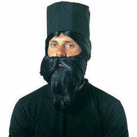 Αποκριάτικο Αξεσουάρ Περούκα Παπά με Μούσι και Καπέλο