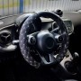 Feral Κάλυμμα Τιμονιού Αυτοκινήτου Sport Driving D-Shape Medium με Διάμετρο 38εκ. από Δερματίνη Μαύρο με Γκρι ΡαφήΚωδικός: 12246