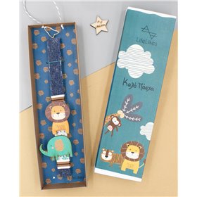 Πασχαλινή Λαμπάδα Πλακέ με Κουτί Ζωάκια