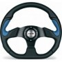 Simoni Racing Τιμόνι Αυτοκινήτου Polypelle Χ2 Δερμάτινο Τριάκτινο με Διάμετρο 33cm Μπλε/ΜαύροΚωδικός: SRX2330PUN/PA 