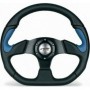Simoni Racing Τιμόνι Αυτοκινήτου Polypelle Χ2 Δερμάτινο Τριάκτινο με Διάμετρο 33cm Μπλε/ΜαύροΚωδικός: SRX2330PUN/PA 