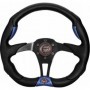 Simoni Racing Τιμόνι Αυτοκινήτου Polypelle Χ2 Δερμάτινο Τριάκτινο με Διάμετρο 33cm Μπλε/ΜαύροΚωδικός: SRX2330PUN/PA 