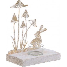 Inart Πασχαλινό Κηροπήγιο με Ξύλινη Βάση 15x10x20cm Inart Πασχαλινό Κηροπήγιο με Ξύλινη Βάση 15x10x20cm