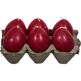 Bunny's Πασχαλινό Κερί Αυγό Κόκκινο 6 Τμχ