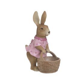 Inart Διακοσμητικός Λαγός με Καλάθι 18x11x26cm Inart Διακοσμητικός Λαγός με Καλάθι 18x11x26cm